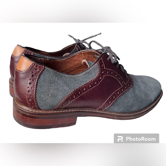 Johnson & Murphy Warner Saddle Dark Gray Suede/Mahogany Lace-up Oxford Nubuck 10 main image 11